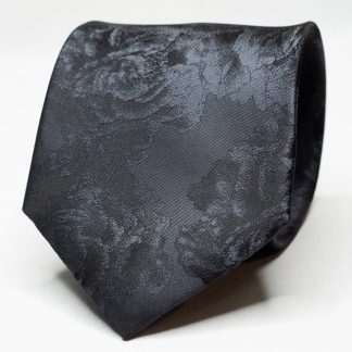 Charcoal Grey Floral Tie